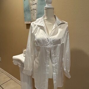 Elegant White Button-Up Dress